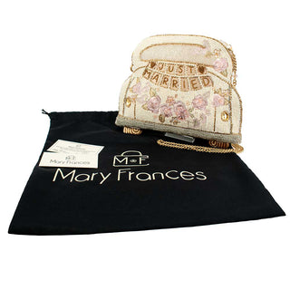 Mary Frances Just Married Beaded Car Image Crossbody Handbag