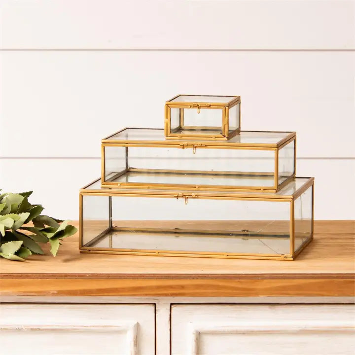 Glass Keepsake Box - Choose Size