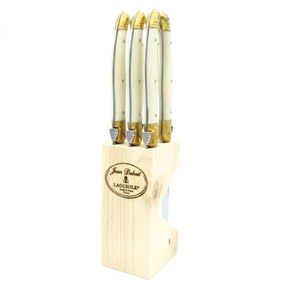 Jean Dubost 6 Steak Knives in Wooden Block