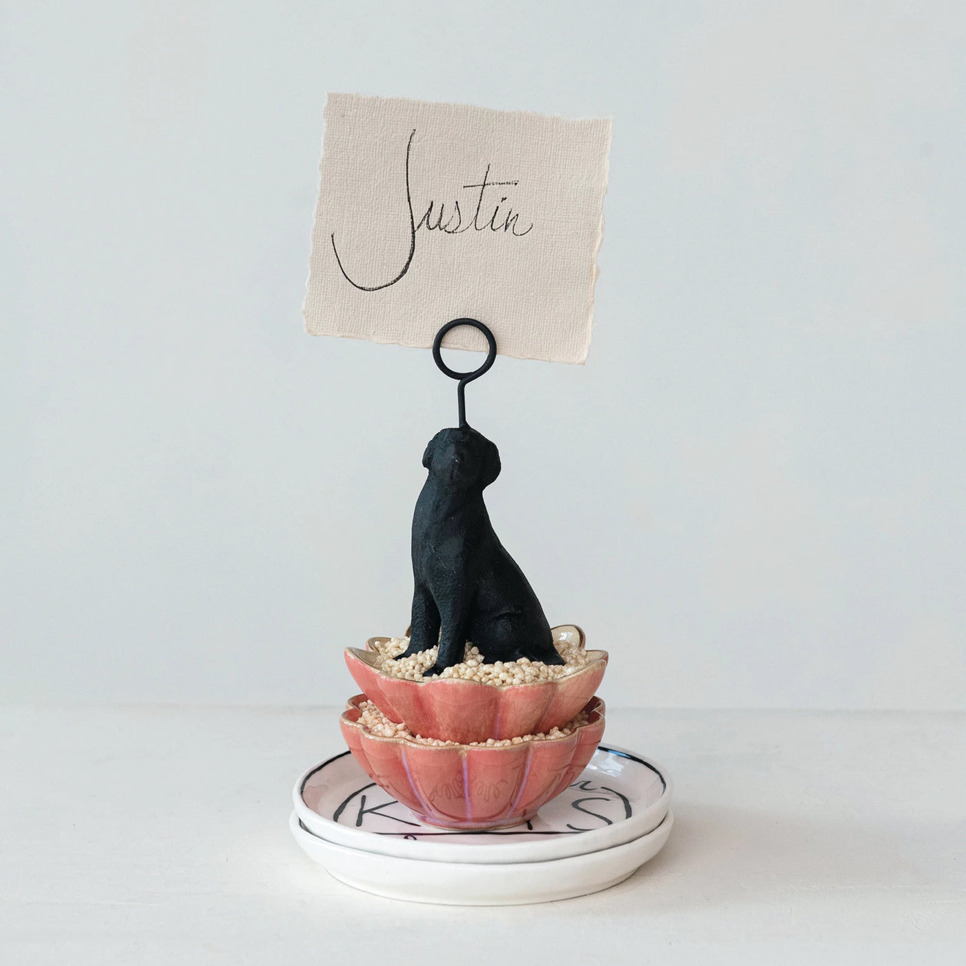 Cast Iron Black Lab Place Card/Photo Holder