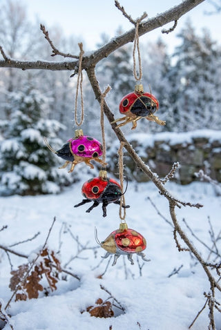 Cody Foster Glass Lady Bug Ornament - Choose Color