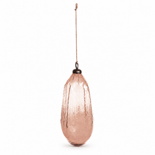 Hand-Blown Blush Glass Ornament - Choose Style