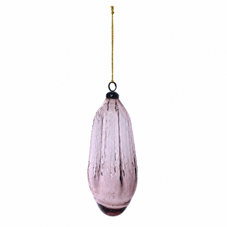 Hand-Blown Plum Glass Ornament - Choose Style