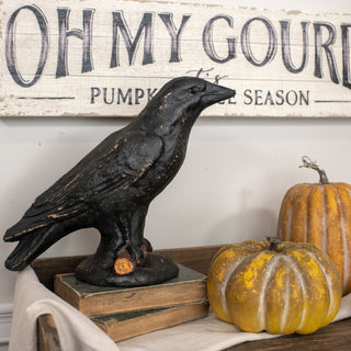 Paper Mache Black Crow - Large