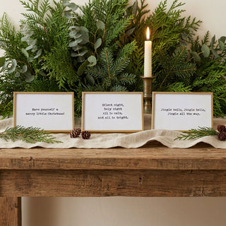Gold Holiday Saying Frame with Easel – 3 Styles - Rectangle