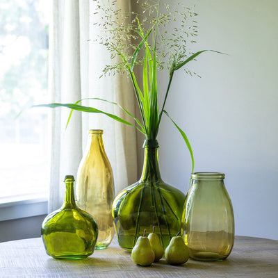 Olive Green Bottle Vase - Large