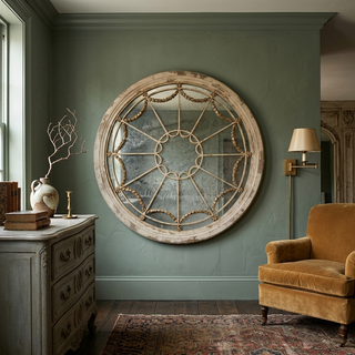 52" Round Vintage Style Wall Mirror
