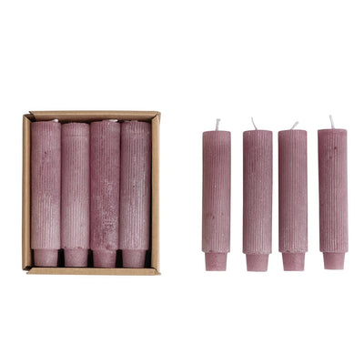 Set of 12 Lavender Color Unscented Taper Candles