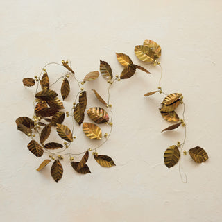 72-Inch Metal Leaf Garland with Jingle Bells
