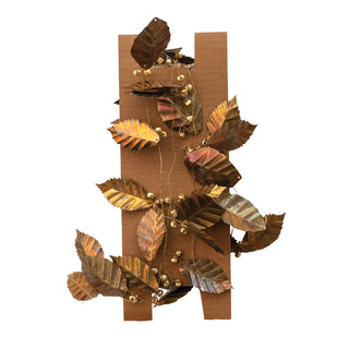 72-Inch Metal Leaf Garland with Jingle Bells