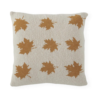 20" Knit Autumn Leaf Pillow