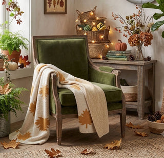 60" Knit Leaf Throw Blanket