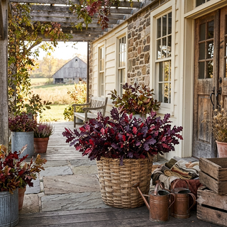 40" Autumn Oak Leaf - Burgundy