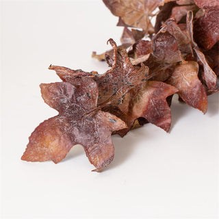 39" Dried Look Rust Color Maple Leaves Stem