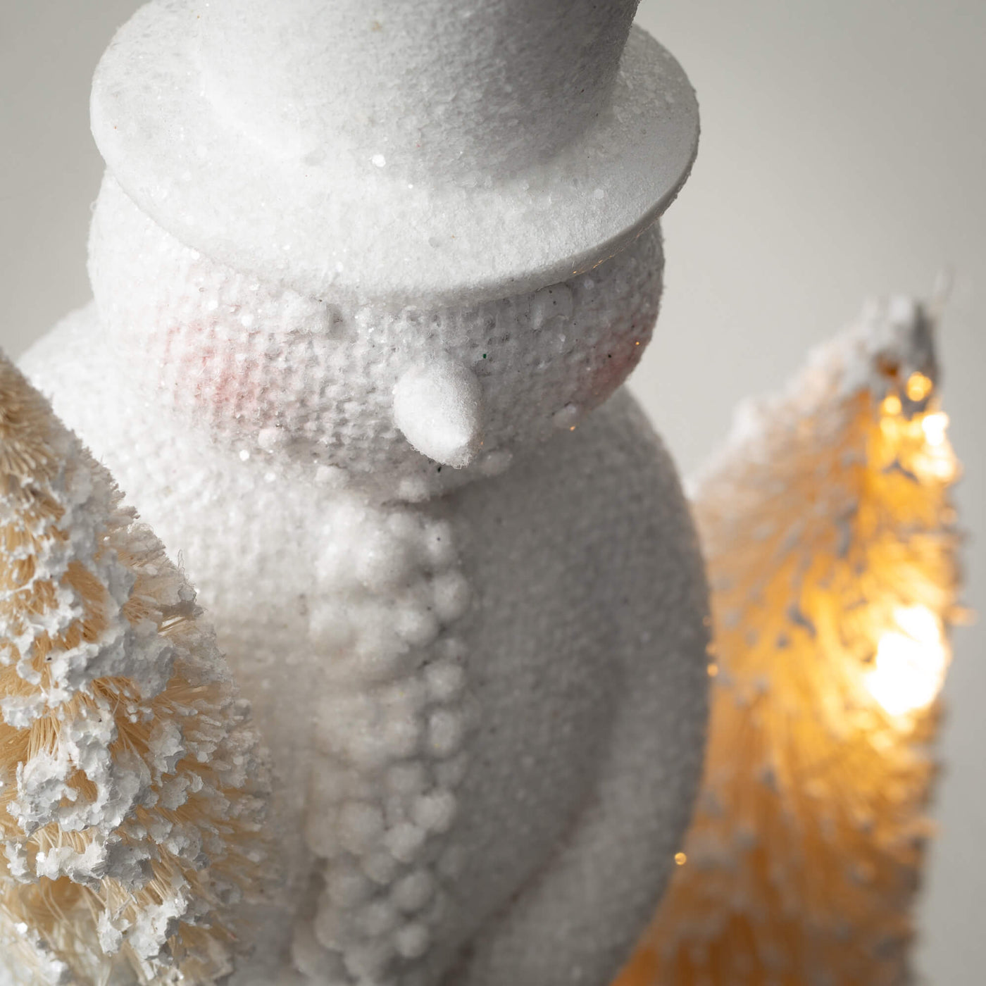 LED Snowman with Bottle Brush Tree