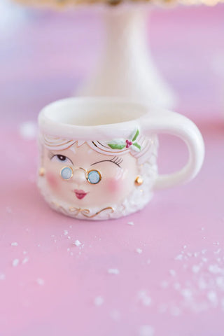 Glitterville Mrs. Papa Noel Mug, White – Choose Style
