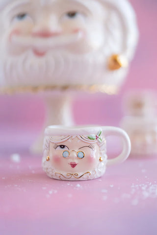 Glitterville Mrs. Papa Noel Mug, White – Choose Style