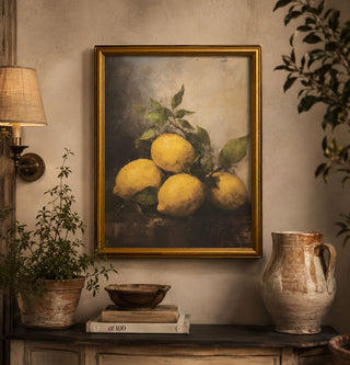 16x20 Vintage Lemon Canvas in a Gold Gallery Frame