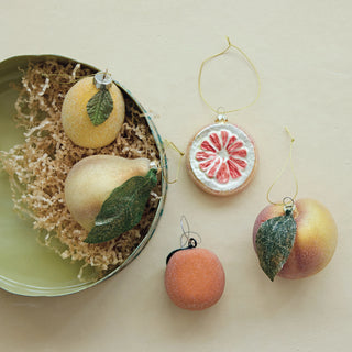 Glass Sugared Lemon Ornament