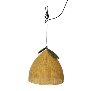 Hand-Woven Rattan Lemon Shaped Pendant Lamp