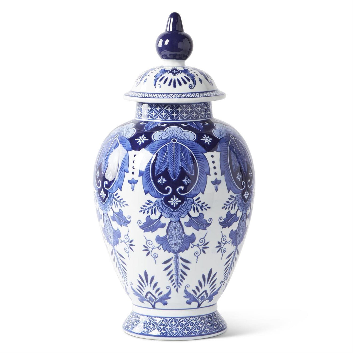20.5 Inch Ceramic Blue and White Chinoiserie Ginger Jar