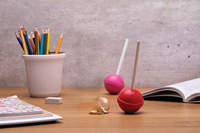 Lollipop Pencil Sharpener - Choose Red or Pink