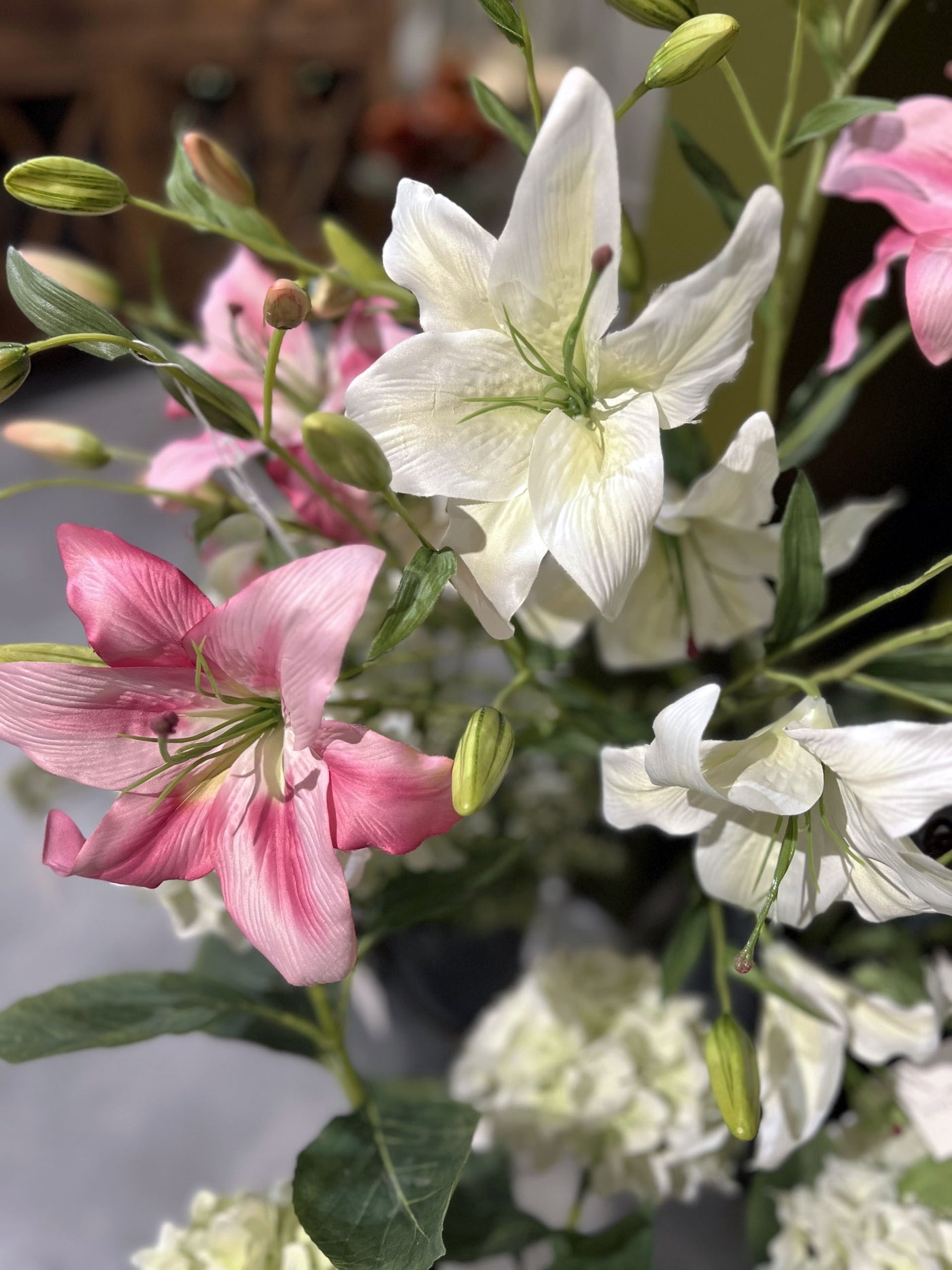 45" Oriental Lily Stem - Choose Pink or White
