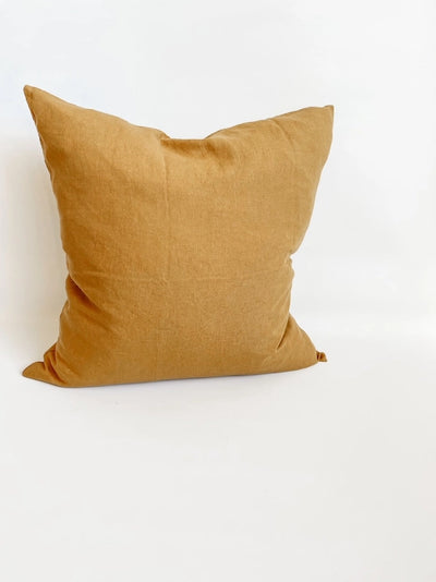 20" French Linen Pillow Cover - Mustard