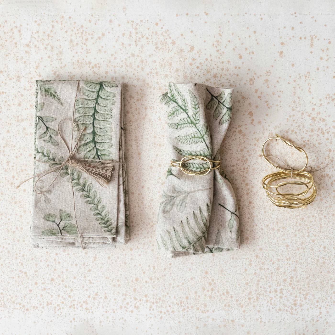 Set of 4 Botanical Linen Napkins