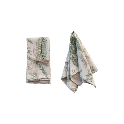 Set of 4 Botanical Linen Napkins