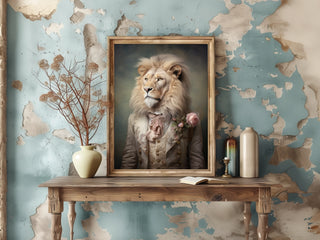 8x10 Charming Lion Print Wall Decor