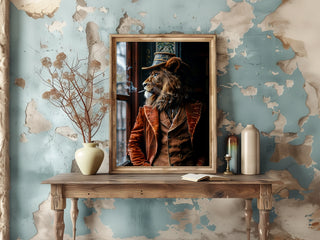 8x10 Dapper Lion Smoking Print Wall Decor