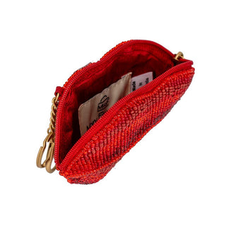 Mary Frances Xoxo Beaded Lips Coin Purse Key Fob