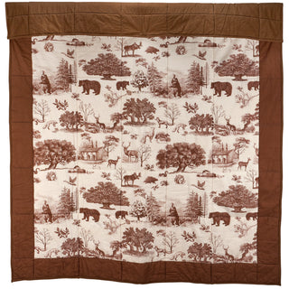Log Cabin Quilted Throw Blanket