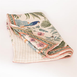 Double Weave Lotus Jungle Throw Blanket
