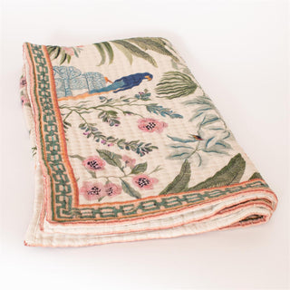 Double Weave Lotus Jungle Throw Blanket