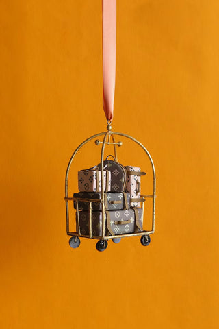 Cody Foster Luxury Hotel Luggage Cart Ornament