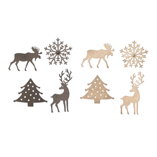 Set of 4 Holiday Magnets - Choose From Gold or Bronze Color