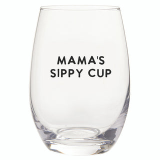 Mamma and Lil Man Wine Glass and Sippy Cup Set