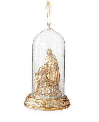 LED Gold Nativity Cloche Ornament - Choose Style