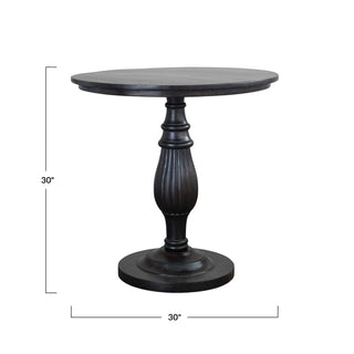 30" Wood Table with Turned Base
