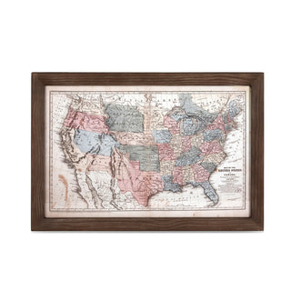 Vintage Style Framed Map of the United States