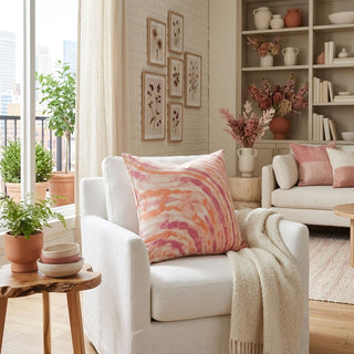 20" Cotton Slub Marble Printed Pillow