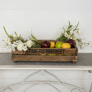Wooden Farmer's Market Crate with Handle