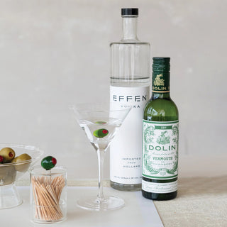 Stemmed Martini Glass with Hand-Blown Olive Inside