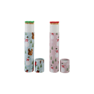Holiday Safety Fireplace Matches in Decorative Tube - Choose Your Style