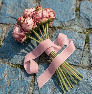 13" Faux Dried Mauve Rose Bunch