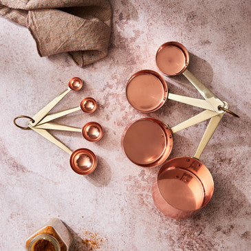 Set of 4 Artisan Copper Measuring Cups