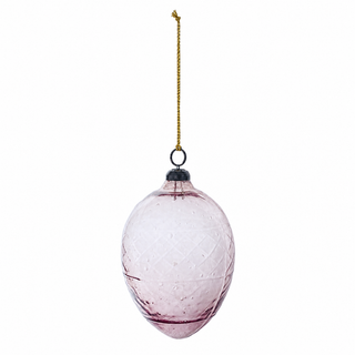 Hand-Blown Plum Glass Ornament - Choose Style