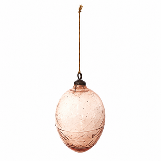 Hand-Blown Blush Glass Ornament - Choose Style